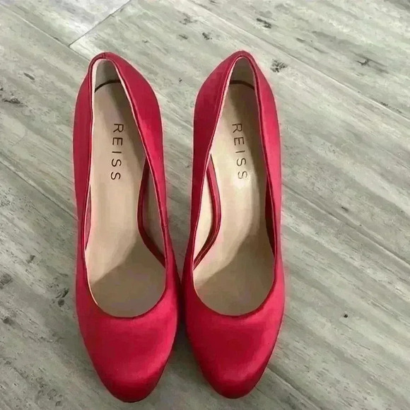 REISS Satin red pumps sz 36 - Picture 2 of 10
